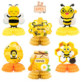 OSNIE 6 Pcs Bumblebee Honeycomb Centerpieces Table Toppers, Bee Themed Honeycomb Stand Party Supplies Table Centerpieces Decor Honey Party Favors Photo Booth Props for Baby Shower Kid’s Birthday