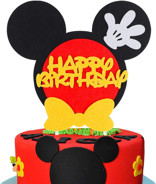 OSNIE Mickey Birthday Cake Topper, Mickey Birthday Party Supplies Inspired Cake Decoration for Mickey Themed Birthday Party Favors Baby Boys and Girls