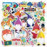 OSNIE 130Pcs Back to School Gnomes Stickers Décor Supplies Science Pen Telescope Paint Schoolbags Window Clings End of Summer Holiday Decals for Home Office Party Supplies Classroom Rewards, 16 Sheets