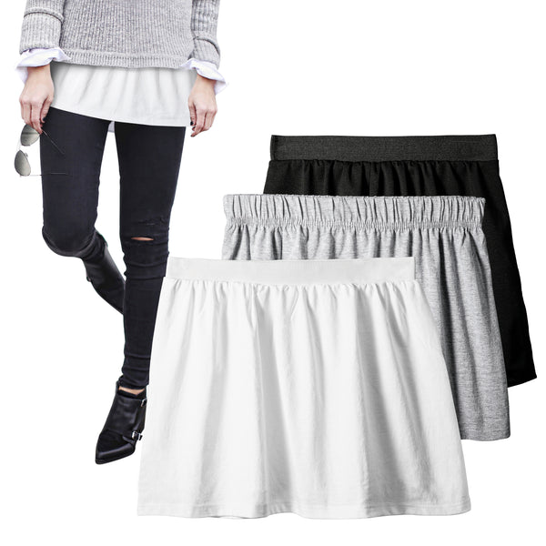 OSNIE 3Pcs Adjustable Layering Fake Top Lower Sweep Set Shirt Extender Hemline