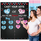 OSNIE Little Sweetheart Gender Reveal Party Games Valentines Day Cast Your Vote He or She Gender Reveal Poster with Team Boy Team Girl Stickers What Will Our Little Sweetheart Be Baby Shower Supplies