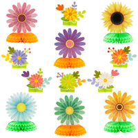 OSNIE 12Pcs Summer Sun Flower Honeycomb Centerpiece Table Toppers Springtime Flowers Table Decorations Multi-Color Gerbera Daisy Party Supplies Decor for Classroom School Birthday Party Baby Shower