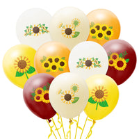 OSNIE 50Pcs Sunflower Latex Balloons with Ribbons, 12 Inch Assorted Colors Sun Flower Themed Balloons Decorations Supplies Kit for Spring Summer Themed Party Baby Shower Birthday Wedding Bridal Shower