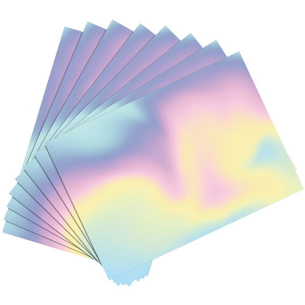 OSNIE 22 Sheets Holographic Sticker Paper for Inkjet Printer & Laser Printer A4 Size Glossy Printable Self-adhesive Waterproof Heat Transfer Vinyl Quick Dry White and Rainbow Sticker(8.3 x11.7 inch)