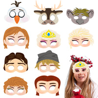 OSNIE 20 Pcs Ice Snow Theme Masks Set Princess Snow Queen Dress Up Costume Masks Cosplay Pretend Play Accessory Masks Photo Booth Props Winter Ice Birthday Party Supplies for Kids Girls …