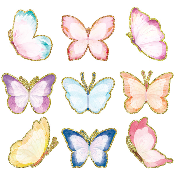 OSNIE 72Pcs Butterfly Cutouts Watercolor Name Tag Labels Spring Butterfly Bulletin Board Decoration Set Colorful Back to School Decor for Teacher Student Classroom Playroom Baby Nursery Party Supplies