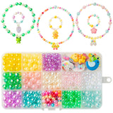 OSNIE Easter DIY Bead Jewelry Making Kit for Kids Girls Bunny Baby Chick Butterfly Flower Bird Frog Radish Charm Beads for Bracelets Rings Necklaces Creativity Beading Kit Art Craft 400Pcs+
