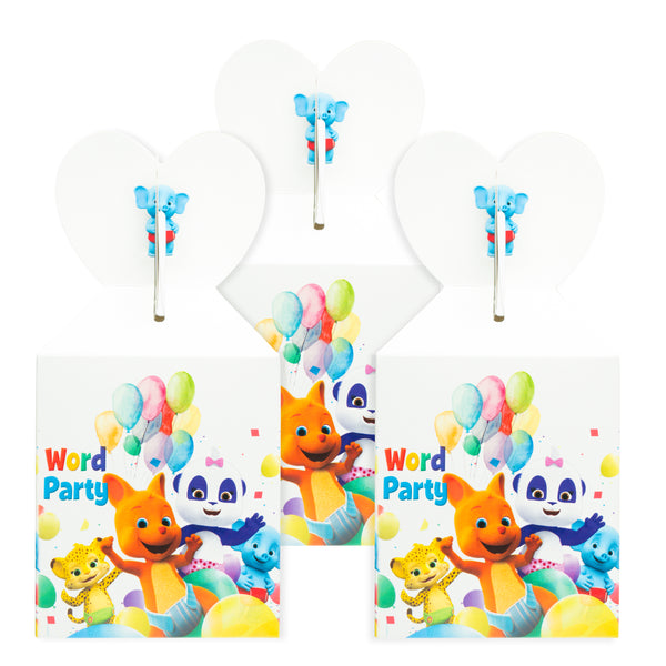 OSNIE 18 Packs Word Party Candy Treat Boxes for Cookies Snack Party Favors, Recyclable Paper Cardboard Candy Container Gifts Boxes, Word Party Decorations Supplies for Baby Shower Kids Birthday Party