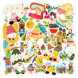 OSNIE 130 Pieces Hawaii Gnome Stickers Décor Summer Aloha Hawaiian Removable Window Stickers Decals for Home Birthday Anniversary Party Supplies Classroom Rewards Tropical Luau Party Décor, 16 Sheets