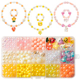 OSNIE Autumn DIY Bead Jewelry Making Kit for Kids Girls with Mushroom Honeybee Unicorn Ladybug Deer Bear Star Heart Pearl Charms Beads for Bracelets Rings Necklaces Creativity Beading Kits Art Craft, 400Pcs+