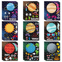 OSNIE 45Pcs Make Your Own Planet Holographic Stickers Games 9 Planets Shiny Solar System Birthday Party Favors Outer Space Make a Face Stickers Mix and Match DIY Art Craft Gifts for Kids School Class