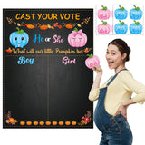 OSNIE Pumpkin Gender Reveal Party Games Cast Your Vote Poster with Team Boy Team Girl Stickers for He or She Halloween Thanksgiving What Will Our Little Pumpkin Be Gender Reveal Decorations Supplies