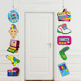 OSNIE 1990s Retro Theme Party Decor Supplies Pager Computer Walkman Hip Pop Cardboard Cutouts Door Porch Banner Wall Decor 1990s Party Favors Photo Booth Props for 90’s Theme Nostalgic Party