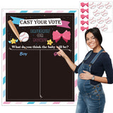 OSNIE Baseball or Bows Gender Reveal Games for Guests Cast Your Vote Poster with Voting Stickers for Boy or Girl He or She Gender Reveal Party Decorations Supplies Baby Gender Announcements Ideas