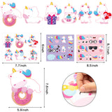 OSNIE 30 Packs Valentine’s Day Unicorn Make a Face Stickers Ornament Craft Kit for Kids Mix and Match DIY Make Your Own Unicorn Dessert Ornament Hanging Decoration Classroom Game Handcraft Supplies