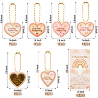OSNIE 24 Sets Pocket Hug Keepsake with Little Heart Acrylic Token Keychain Greeting Poem Cards Boho Rainbow Style A Hug for You Long Distance Graduation Relationship Gifts for Friends Colleagues Family