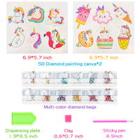 OSNIE 12 Pcs Unicorn Big Gem Diamond Painting Kits for Kids Make Your Own Unicorn Stickers Creativity DIY Handmade Paint by Numbers Magical Mosaic Stickers Art and Crafts for Girls Toddlers Beginners