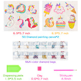 OSNIE 12 Pcs Unicorn Big Gem Diamond Painting Kits for Kids Make Your Own Unicorn Stickers Creativity DIY Handmade Paint by Numbers Magical Mosaic Stickers Art and Crafts for Girls Toddlers Beginners