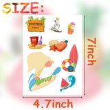 OSNIE 130 Pcs Summer Beach Gnomes Stickers Décor Surf Sunglasses Vacation Scuba Diving Removable Window Stickers Decals for Home Office Birthday Anniversary Party Supplies Classroom Rewards, 16 Sheets