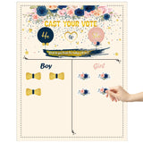 OSNIE Floral Gender Reveal Party Games Navy and Blush Cast Your Vote Poster with Voting Stickers for Team Boy or Team Girl He or She Baby Gender Reveal Party Supplies Baby Gender Announcements Ideas
