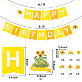 OSNIE 49Pcs Sunflower Birthday Party Decorations Supplies Kit – Giant Sunflower Foil Balloons, Latex Balloons, Cardstock Banner, Cake Topper, Sunflower Theme Party Supplies for Wedding, Baby Shower