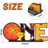 OSNIE Basketball One Letter Sign Wooden Table Centerpieces First 1st Birthday Party Decorations for Baby Boys Girls One Year Old Sports Theme 1st Birthday Milestone Baby Shower Cake Smash Photo Props