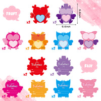 OSNIE 30 Pcs Owl Valentine’s Day Make a Face Stickers Ornament Craft Kits for Kids Make Your Own Sweets and Treats Valentine Cards Hanging Decoration Party Classroom Game Activities Handcraft Supplies