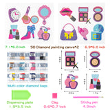 OSNIE 12Pcs 5D Makeup Cosmetics Diamond Painting Stickers Kits, Creative Resin Rhinestone Diamonds Mosaic Stickers, Handmade Digital Paint by Numbers Art Craft Gifts for Kids Adult Beginners