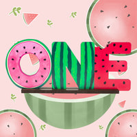 OSNIE Watermelon One Letter Sign Wooden Table Centerpieces One in a Melon Party Decorations for Baby Boys Girls Summer Fruit Watermelon Theme 1st Birthday Milestone Baby Shower Cake Smash Photo Props