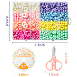 OSNIE Candy Color Acrylic Beads DIY Hippie Groovy Bead Jewelry Making Kit for Kids Girls with Peace Sign Flower Heart Star Charms for Bracelets Rings Necklaces Creativity Beading Kits Art Craft,550 Pcs+
