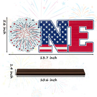 OSNIE Independence Day Little Firecracker ONE Letter Sign Wooden Table Centerpieces for Baby Boys Girls 4th of July First Birthday Party Decorations Supplies for Milestone Baby Shower Cake Smash Props
