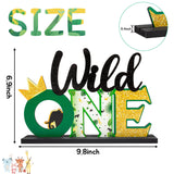 OSNIE Wild One Letter Sign Wooden Table Centerpieces Plaques Tropical Safari Jungle Animal Party Decorations Supplies for Wild One First Birthday Milestone Baby Shower Decor Cake Smash Photo Props