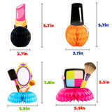 OSNIE 6Pcs Spa Honeycomb Centerpieces Table Topper, 3D Double-Sided Cosmetics Patterns Spa Theme Party Supplies Table Decorations Nail Girl Party Favors Photo Booth Props for Birthday Party Room Décor