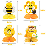 OSNIE 6 Pcs Bumblebee Honeycomb Centerpieces Table Toppers, Bee Themed Honeycomb Stand Party Supplies Table Centerpieces Decor Honey Party Favors Photo Booth Props for Baby Shower Kid’s Birthday
