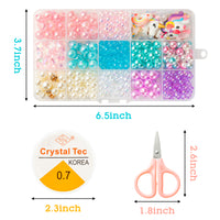 OSNIE Unicorn DIY Bead Jewelry Making Kit for Kids Girls with Unicorn Rainbow Heart Bow-Knot Lollipop Crown Key Charms Beads for Bracelets Rings Necklaces Creativity Beading Kits Art Craft, 400Pcs+