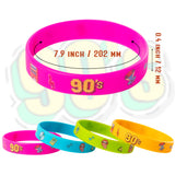 OSNIE 24 Pcs 1990s Themed Party Favors Silicone Bracelets Non-Toxic Hypoallergenic 90s Lightweight Stretch Rubber Wristbands for I Love 90s Back To The 90s Party Supplies Gift for Men Women Guests