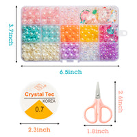 OSNIE Summer DIY Bead Jewelry Making Kit for Kids Girls with Watermelon Pineapple Ice Cream Strawberry Peach Cherry Y2K Beads and Charms for Bracelets Rings Necklaces Creativity Art Crafts, 400Pcs+