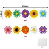 OSNIE 60Ft Sunflowers Theme Bulletin Board Borders Spring Flowers Straight Border Trim for Home Nursery School Classroom Wall Chalkboard Whiteboard Display Birthday Party Baby Shower Decoration 60Pcs