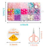 OSNIE DIY Bead Jewelry Making Kit for Kids Girls with Mermaid Starfish Shell Unicorn Rainbow Butterfly Heart Pearl Charms Beads for Bracelets Rings Necklaces Creativity Beading Kits Art Craft, 400Pcs+