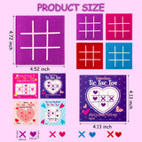 OSNIE 72Pcs Valentines Day Felt Tic Tac Toe Mini Board Game Heart Greeting Cards for Kids  Classic Indoor family Game Classroom Activity Exchange Gifts Prizes School Reward Birthday Party Favors Toys
