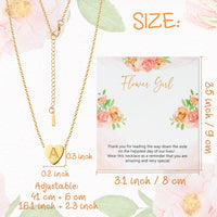 OSNIE Flower Girl A-Z Alphabet Pendant Necklace 14K Gold Plated Tiny Capital Letter Initial Heart Pendant Necklace Wedding Day Thank You for Being My Flower Girls Jewelry Gifts Proposal from Bride