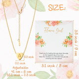 OSNIE Flower Girl A-Z Alphabet Pendant Necklace 14K Gold Plated Tiny Capital Letter Initial Heart Pendant Necklace Wedding Day Thank You for Being My Flower Girls Jewelry Gifts Proposal from Bride