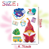 OSNIE 130Pcs Back to School Gnomes Stickers Décor Supplies Science Pen Telescope Paint Schoolbags Window Clings End of Summer Holiday Decals for Home Office Party Supplies Classroom Rewards, 16 Sheets