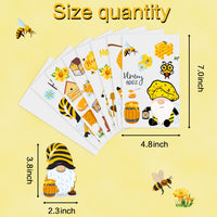 OSNIE 130 Pieces Honey Bee Gnome Stickers Décor Sunflower Honey Jar Bumblebee Mushroom Removable Window Stickers Decals for Home Office Birthday Anniversary Party Supplies Classroom Rewards, 16 Sheets