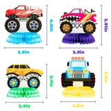 OSNIE 6Pcs Monster Truck Honeycomb Centerpieces Table Topper, 3D Double-Sided Patterns Monster Truck Party Supplies Table Decorations Monster Truck Party Favors Photo Booth Props for Kids Birthday