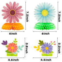 OSNIE 12Pcs Summer Sun Flower Honeycomb Centerpiece Table Toppers Springtime Flowers Table Decorations Multi-Color Gerbera Daisy Party Supplies Decor for Classroom School Birthday Party Baby Shower