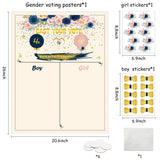 OSNIE Floral Gender Reveal Party Games Navy and Blush Cast Your Vote Poster with Voting Stickers for Team Boy or Team Girl He or She Baby Gender Reveal Party Supplies Baby Gender Announcements Ideas
