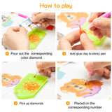 OSNIE 12Pcs Animals Cats Dogs DIY 5D Diamond Painting Stickers Kits for Kids Adult Beginners, Creative Resin Rhinestone Diamonds Mosaic Stickers, Handmade Digital Paint by Numbers Art Craft Gifts Set