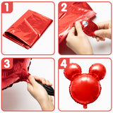 OSNIE 9 Pcs Mickey Balloons 1st Birthday, Giant Number 1 Mickey Head Star-Shaped Balloons Black Yellow Red Foil Mylar Balloons, Mickey Theme Birthday Party Decorations Supplies for 1 Year Old Kids