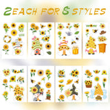 OSNIE 130Pcs Sunflower Gnomes Stickers Décor Honey Jar Bumblebee Daisies Window Stickers Summer Holidays Decals for Home Garden Office Birthday Anniversary Party Supplies Classroom Rewards, 16 Sheets